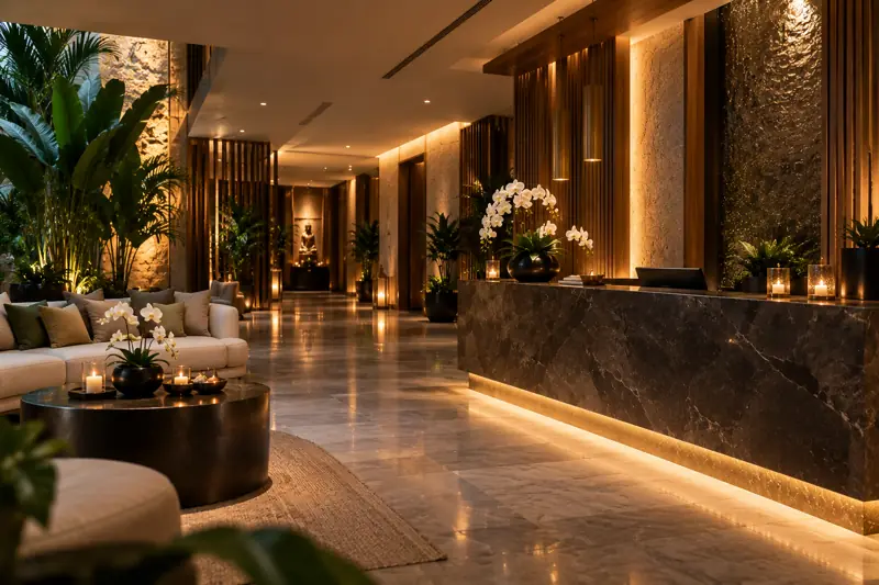 Spa reception and waiting area – New Sun Thai Spa, Liwan